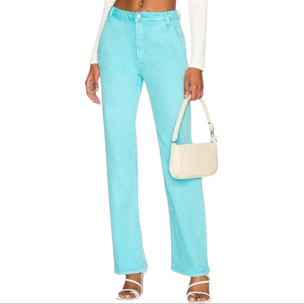 AFRM Blue Straight Leg Jeans High-Waisted 27 NWT
